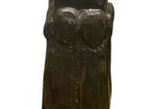statue of a man with a hat on his head on a white background