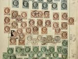 an open book with a bunch of different stamps on it
