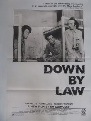 movie poster for down by law starring tom waits, john lune, robert benigi