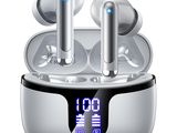 an image of a pair of bluetoothed earphones sitting on top of a stand