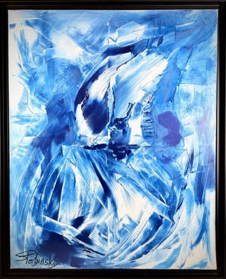 Sergeï POLJINSKY (1952) Eau vive Acrylique sur toile.