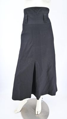 Yohji YAMAMOTO - Jupe longue en laine noire.