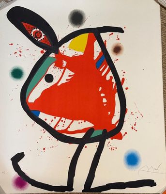 une image d'une photo d'un tableau représentant un chien posé sur une table