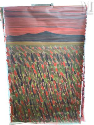 Monique BEUCHER -1934 Compositions totems Lot de 2 œuvres To…