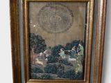 framed picture of a painting of a man and woman in a landscape