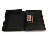 a black folder with a card in it on a white background