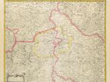 une vieille carte de la France avec une bordure jaune