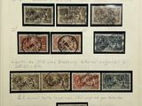 an old picture of a collection of stamps on a piece of paper
