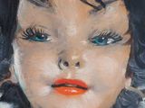 an image of a painting of a woman with blue eyes