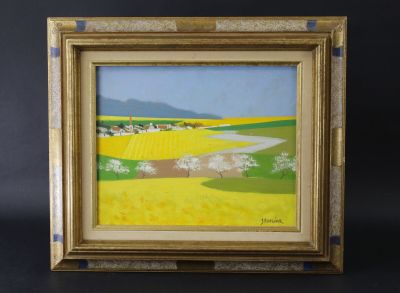 Jacques ROUQUIER (1932-2017): "Les champs en été", huile sur… - Photo 1