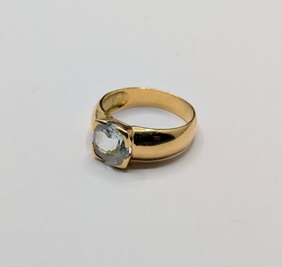 Bague Dôme En Or Jaune 18k - Sertie De Pierres De Couleurs, Taille 53, Occasion