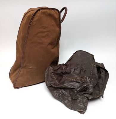 a brown bag and a brown bag on a white background