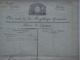 an old document with a picture of a clock on it