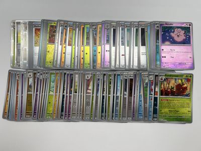 many different types of pokemon cards in this case