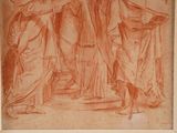 an image of a drawing of a group of women standing in front of a man