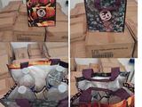 several pictures of a bag with a mickey mouse design on it