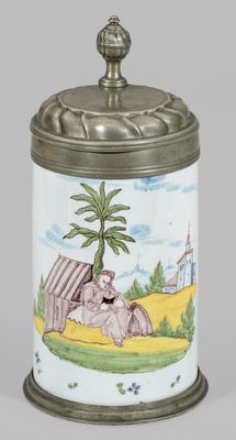 Seltener Crailsheimer Walzenkrug aus der "Gelben Familie"