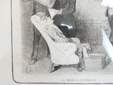 un dessin représentant un homme assis sur une chaise à côté d'une femme