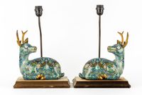 Paire de lampes de table décoratives représentant des cerfs … (photo 3)