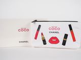 chanel makeup bag with lipstick and lipstick case