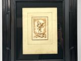 painting of a man with a horse in a frame on a wall