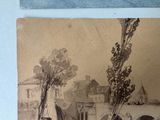 an old picture of a horse drawn carriage and a horse drawn carriage