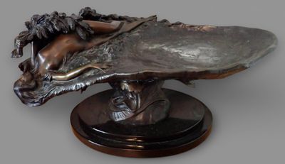 Lemaire -?- (XIX°-XX°) Belle et grande coupe ornementale Art…