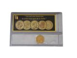 the coin is in a clear plastic holder with a label on it