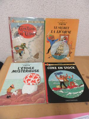 LOT D'ALBUMS TINTIN DONT TINTIN AU TIBET (deux photogra…