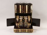 a small box that has a bunch of wine glasses in it