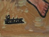 a picture of a painting of a man with a hat on