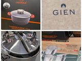 collage of pictures of various items including a pot, a kettle, and a box