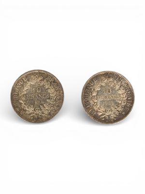 FRANCE. 2 Pièces de 10 francs argent "Hercule", 1965 et 1968… - Photo 1