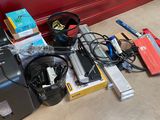 a lot of electronics that are laying out on the floor