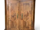 an image of a wooden cabinet with two doors