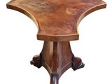 an image of a wooden table with a curved top