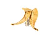 an image of a pair of gold earrings with diamonds on a white background