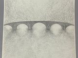 un dessin représentant un pont enjambant un plan d'eau