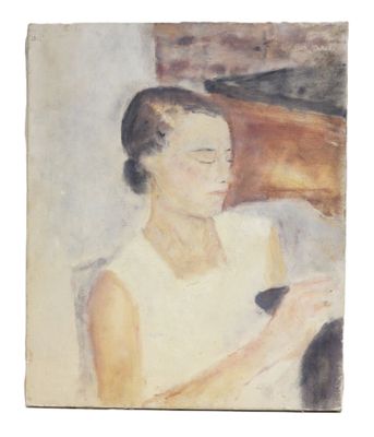 École du XXe siècle. Femme assise. - Photo 1