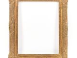 an old gold frame with a white background