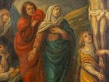 an image of a painting of jesus on the cross with other people