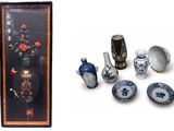 une photo représentant un ensemble de vases et de bols asiatiques
