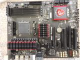 a close up of a motherboard with a ram card attached to it