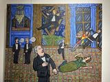 a picture of a painting on the wall of a hotel