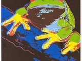 une image représentant une grenouille assise sur une feuille de papier