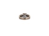 a close up of a ring on a white surface with a white background