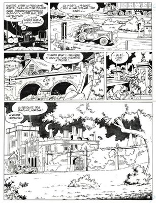 une page d'une bande dessinée représentant un homme dans une voiture
