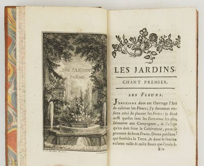 un livre ouvert dans lequel figure l'image d'un jardin