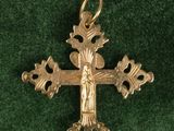 cross of jesus on a green velvet background