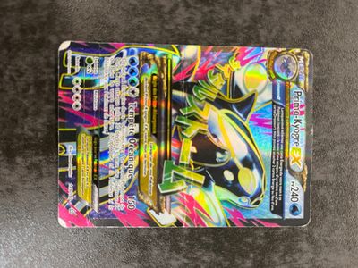 a close up of a card on a table with a black background